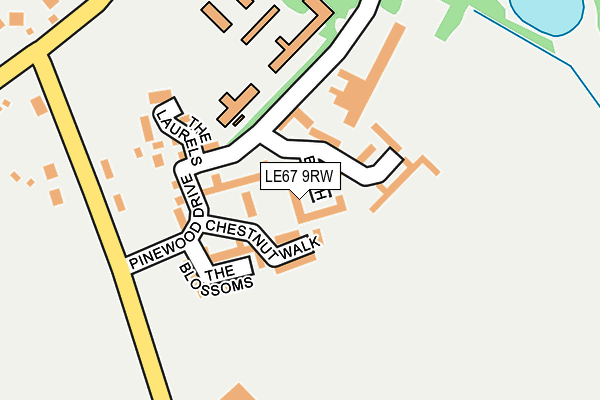 LE67 9RW map - OS OpenMap – Local (Ordnance Survey)