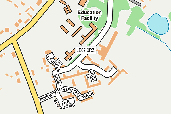 LE67 9RZ map - OS OpenMap – Local (Ordnance Survey)