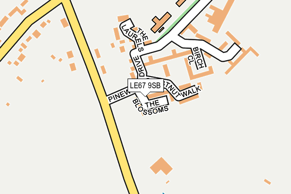 LE67 9SB map - OS OpenMap – Local (Ordnance Survey)