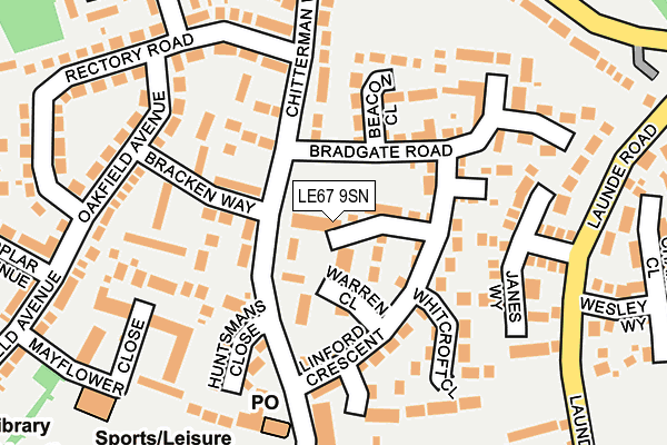 LE67 9SN map - OS OpenMap – Local (Ordnance Survey)