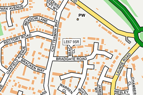 LE67 9SR map - OS OpenMap – Local (Ordnance Survey)