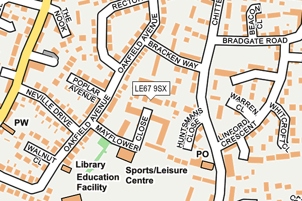 LE67 9SX map - OS OpenMap – Local (Ordnance Survey)