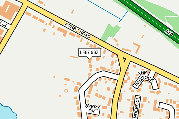 LE67 9SZ map - OS OpenMap – Local (Ordnance Survey)