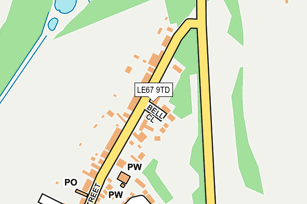 LE67 9TD map - OS OpenMap – Local (Ordnance Survey)