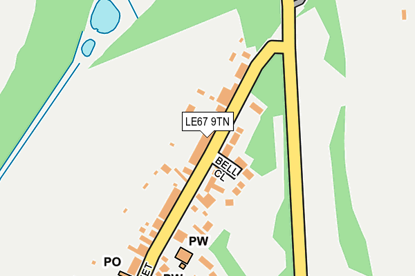 LE67 9TN map - OS OpenMap – Local (Ordnance Survey)