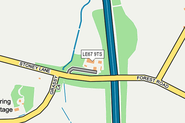 LE67 9TS map - OS OpenMap – Local (Ordnance Survey)
