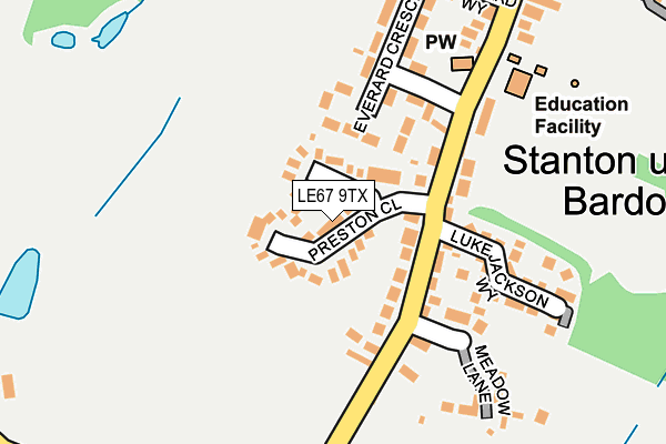 LE67 9TX map - OS OpenMap – Local (Ordnance Survey)