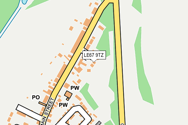 LE67 9TZ map - OS OpenMap – Local (Ordnance Survey)