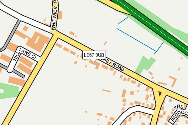 LE67 9UB map - OS OpenMap – Local (Ordnance Survey)