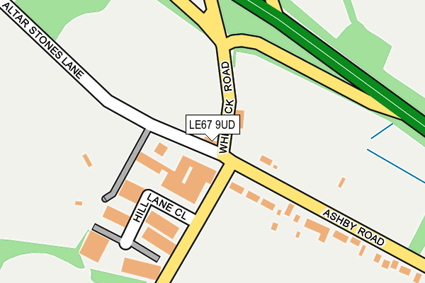 LE67 9UD map - OS OpenMap – Local (Ordnance Survey)