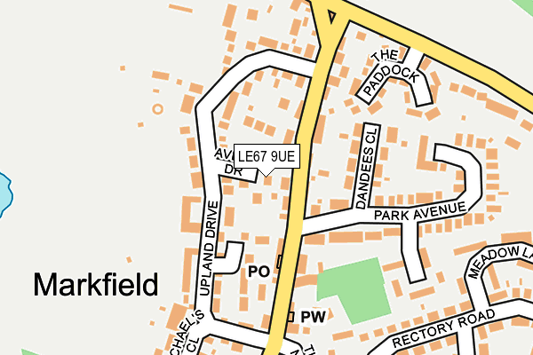 LE67 9UE map - OS OpenMap – Local (Ordnance Survey)