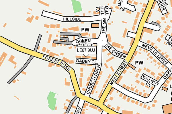 LE67 9UJ map - OS OpenMap – Local (Ordnance Survey)