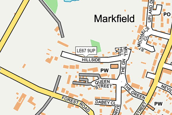 LE67 9UP map - OS OpenMap – Local (Ordnance Survey)