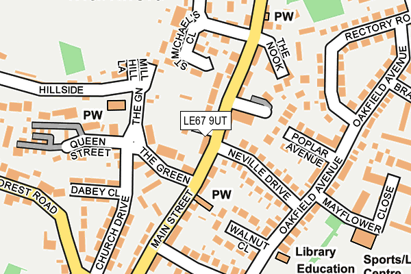 LE67 9UT map - OS OpenMap – Local (Ordnance Survey)