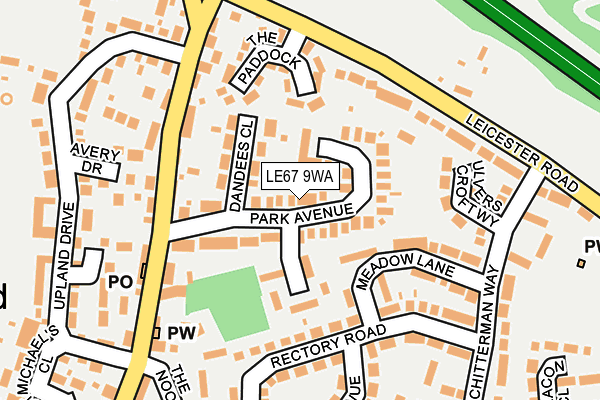 LE67 9WA map - OS OpenMap – Local (Ordnance Survey)