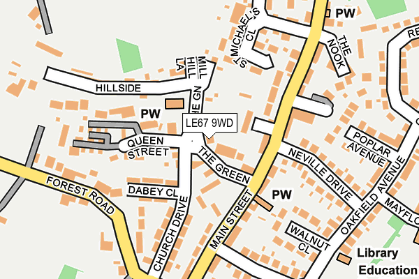 LE67 9WD map - OS OpenMap – Local (Ordnance Survey)