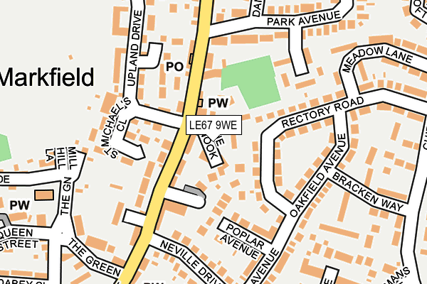 LE67 9WE map - OS OpenMap – Local (Ordnance Survey)