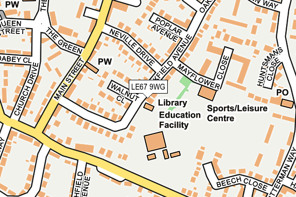LE67 9WG map - OS OpenMap – Local (Ordnance Survey)