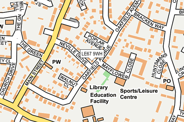 LE67 9WH map - OS OpenMap – Local (Ordnance Survey)