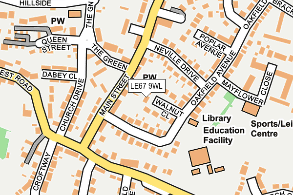 LE67 9WL map - OS OpenMap – Local (Ordnance Survey)