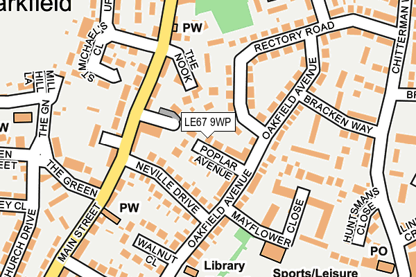 LE67 9WP map - OS OpenMap – Local (Ordnance Survey)