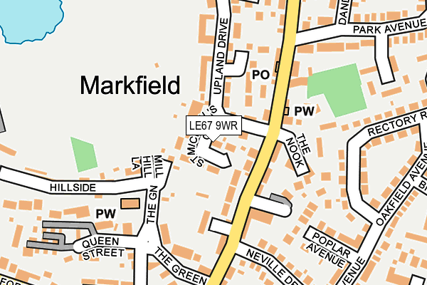 LE67 9WR map - OS OpenMap – Local (Ordnance Survey)