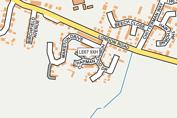 LE67 9XH map - OS OpenMap – Local (Ordnance Survey)