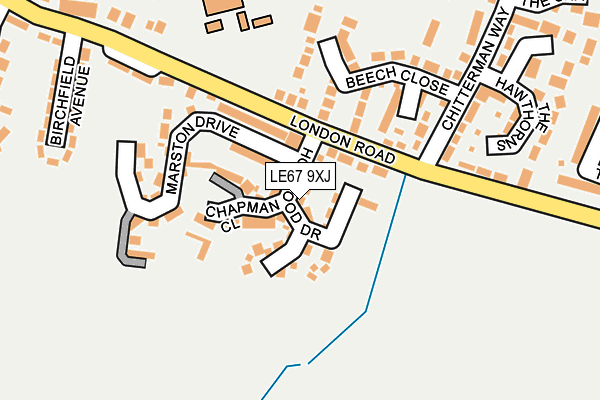 LE67 9XJ map - OS OpenMap – Local (Ordnance Survey)