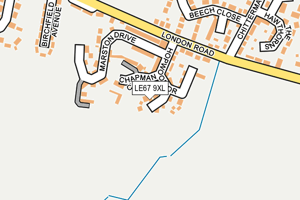 LE67 9XL map - OS OpenMap – Local (Ordnance Survey)