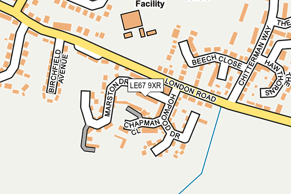 LE67 9XR map - OS OpenMap – Local (Ordnance Survey)
