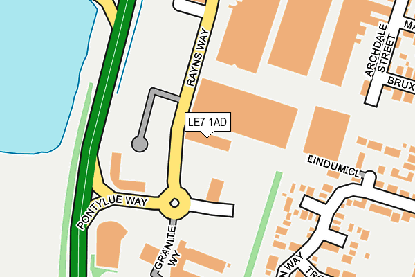 LE7 1AD map - OS OpenMap – Local (Ordnance Survey)