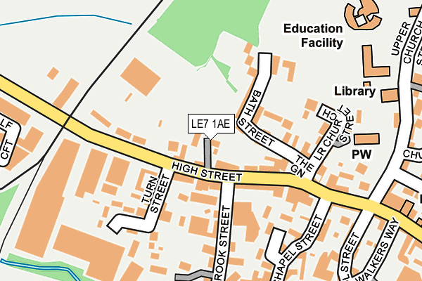 LE7 1AE map - OS OpenMap – Local (Ordnance Survey)