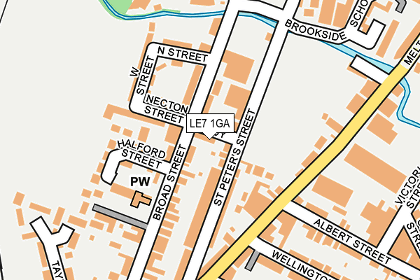 LE7 1GA map - OS OpenMap – Local (Ordnance Survey)