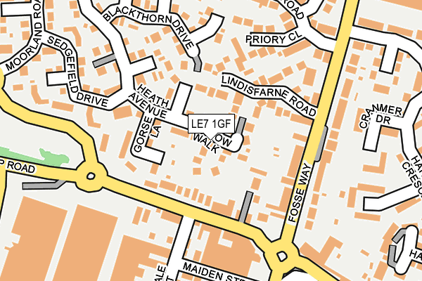 LE7 1GF map - OS OpenMap – Local (Ordnance Survey)