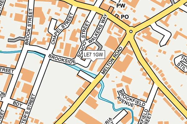 LE7 1GW map - OS OpenMap – Local (Ordnance Survey)
