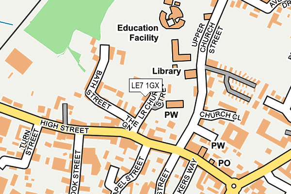 LE7 1GX map - OS OpenMap – Local (Ordnance Survey)