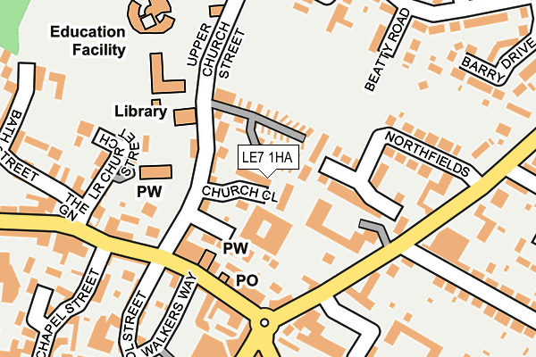 LE7 1HA map - OS OpenMap – Local (Ordnance Survey)