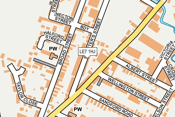 LE7 1HJ map - OS OpenMap – Local (Ordnance Survey)