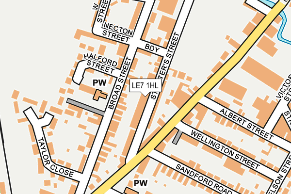 LE7 1HL map - OS OpenMap – Local (Ordnance Survey)