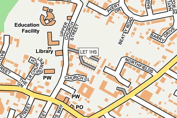 LE7 1HS map - OS OpenMap – Local (Ordnance Survey)