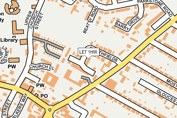 LE7 1HW map - OS OpenMap – Local (Ordnance Survey)