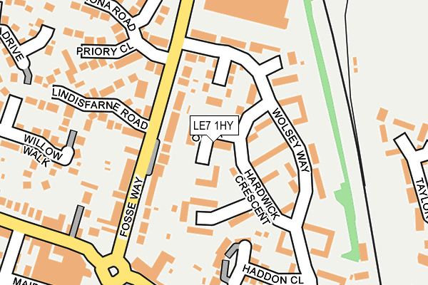 LE7 1HY map - OS OpenMap – Local (Ordnance Survey)