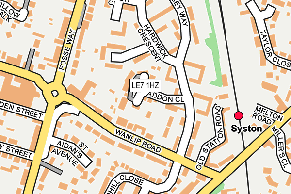 LE7 1HZ map - OS OpenMap – Local (Ordnance Survey)