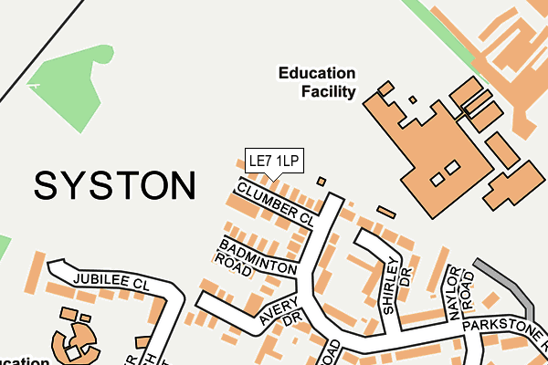 LE7 1LP map - OS OpenMap – Local (Ordnance Survey)