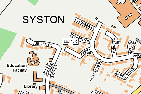 LE7 1LR map - OS OpenMap – Local (Ordnance Survey)