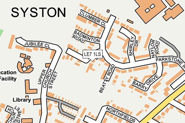 LE7 1LS map - OS OpenMap – Local (Ordnance Survey)