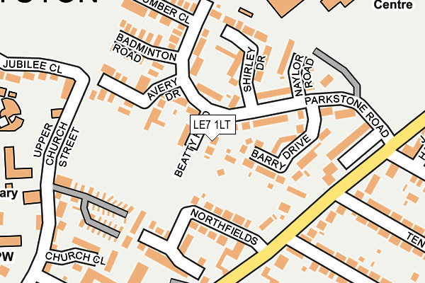 LE7 1LT map - OS OpenMap – Local (Ordnance Survey)