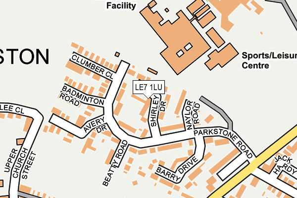 LE7 1LU map - OS OpenMap – Local (Ordnance Survey)