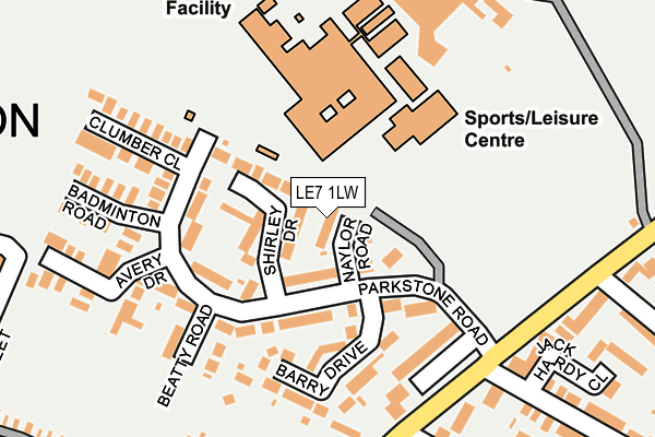 LE7 1LW map - OS OpenMap – Local (Ordnance Survey)