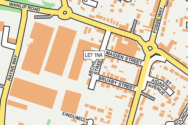 LE7 1NA map - OS OpenMap – Local (Ordnance Survey)